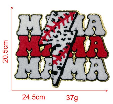 Softball Baseball MAMA Trio Chenille Patch