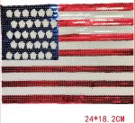 American flag chenille sequins diamonds design