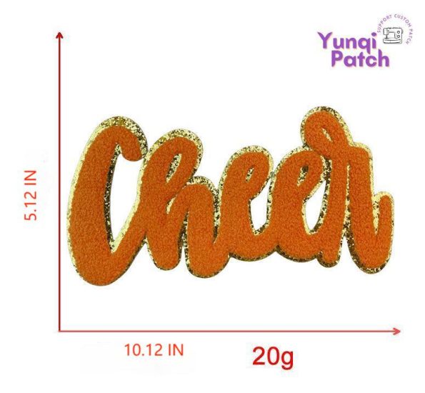 CHEER Chenille Iron On Patch Cheerleading Chenille Patch