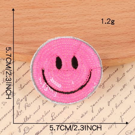 Sequin Smiley Patch 2.3"