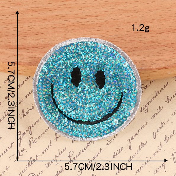 Sequin Smiley Patch 2.3"