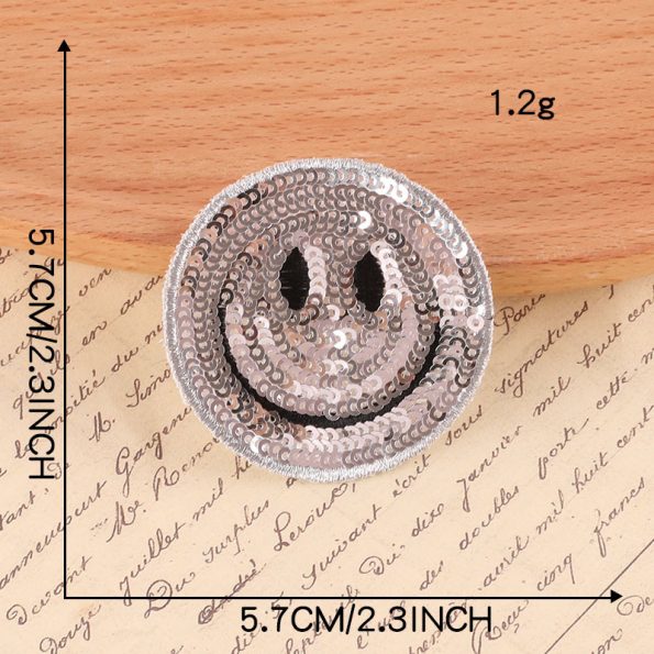 Sequin Smiley Patch 2.3"