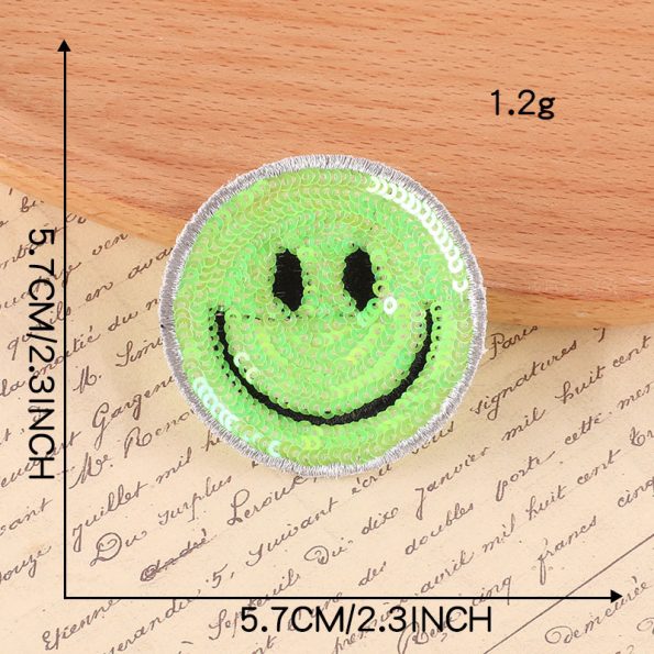 Sequin Smiley Patch 2.3"