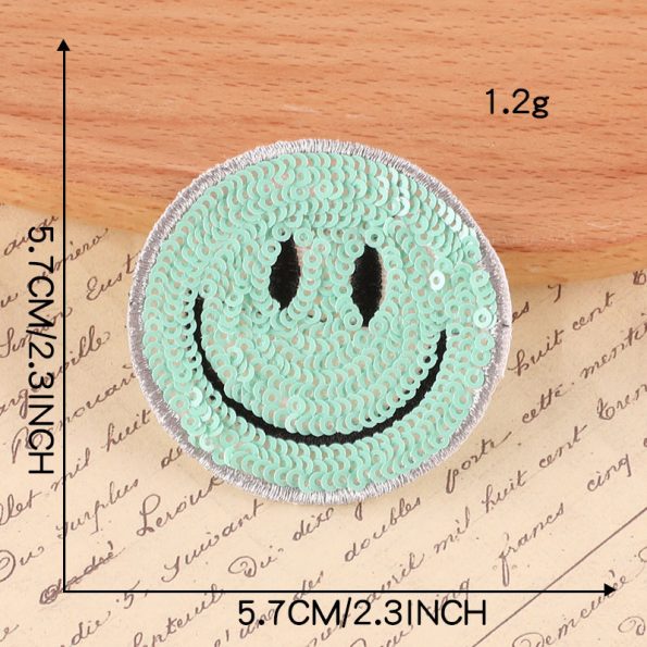 Sequin Smiley Patch 2.3"