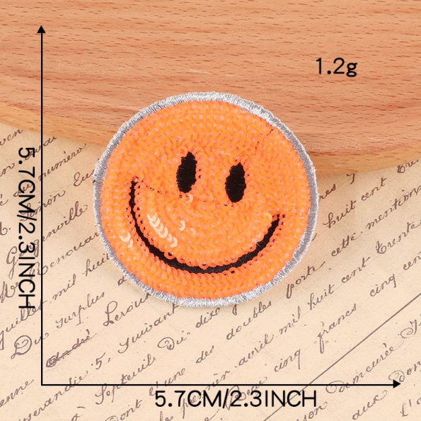 Sequin Smiley Patch 2.3"