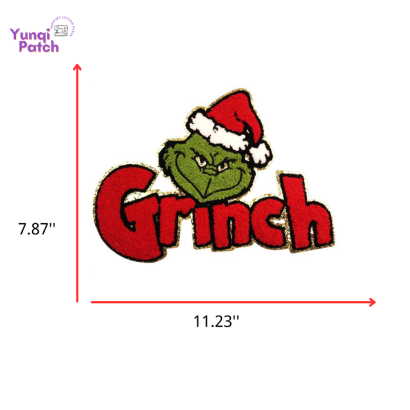 Chenille Grinch shirt patch